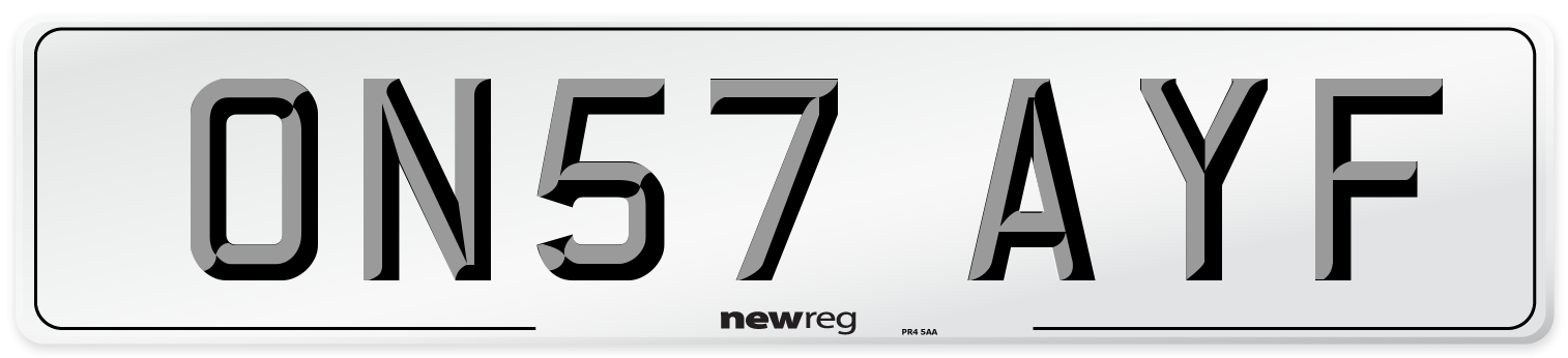 ON57 AYF Number Plate from New Reg
